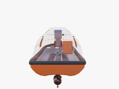 Barco salva-vidas com interior V1 Modelo 3D