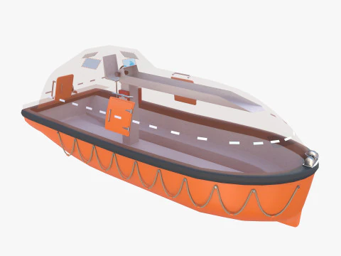 Barco salva-vidas com interior V1 Modelo 3D