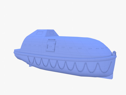 Life boat with interior V1 3D Model