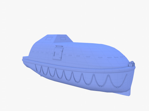Life boat with interior V1 3D Model