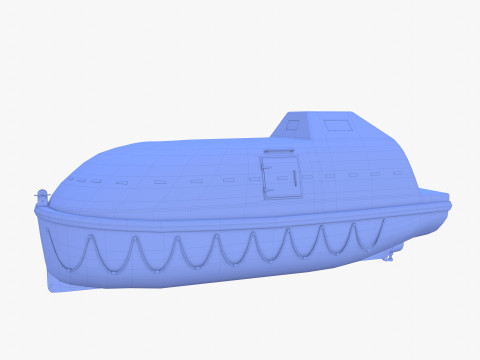 Life boat with interior V1 3D Model