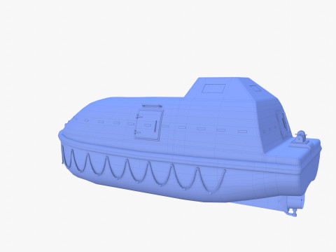 Life boat with interior V1 3D Model