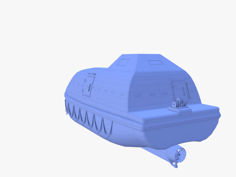 Life boat with interior V1 3D Model