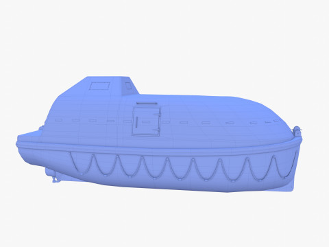 Life boat with interior V1 3D Model