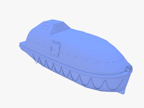 Life boat with interior V1 3D Model