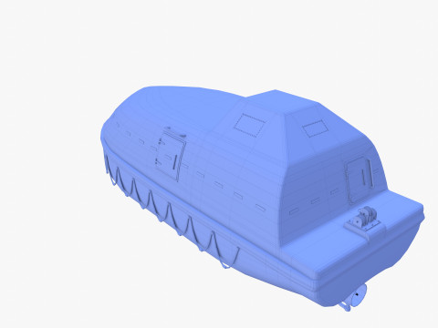 Life boat with interior V1 3D Model