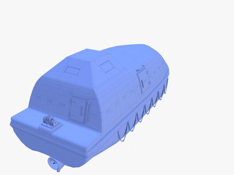 Life boat with interior V1 3D Model