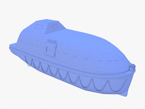 Life boat with interior V1 3D Model