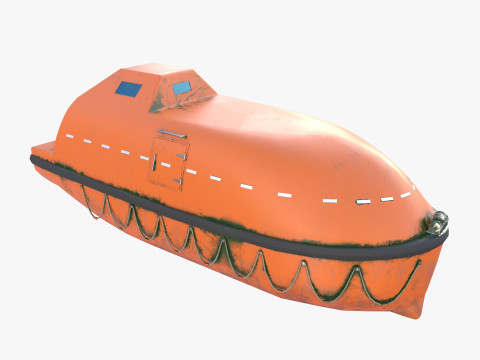 Life boat with interior v2 3D Модель