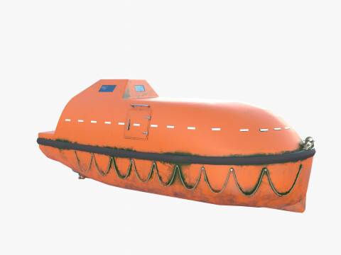 Life boat with interior v2 3D Модель
