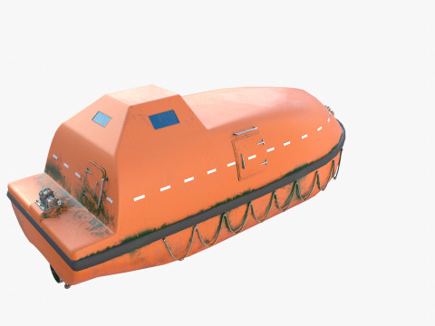 Life boat with interior v2 3D Модель