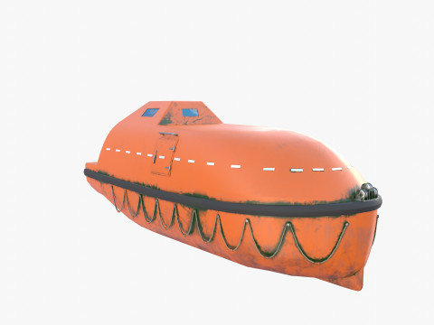 Life boat with interior v2 3D Модель