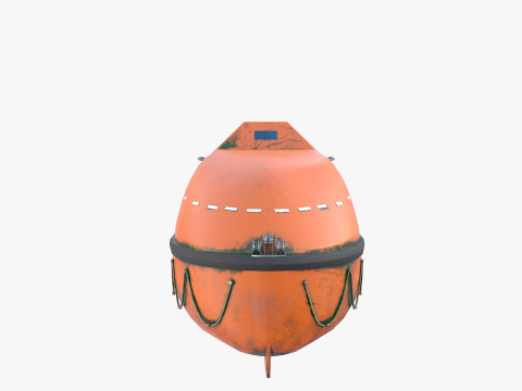 Life boat with interior v2 3D Модель