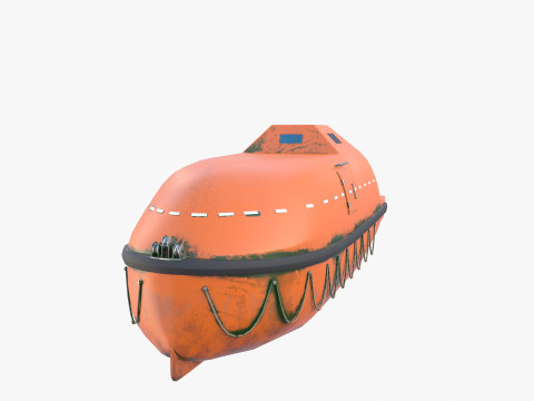 Life boat with interior v2 3D Модель