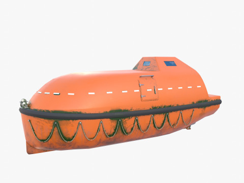 Life boat with interior v2 3D Модель