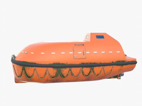 Life boat with interior v2 3D Модель