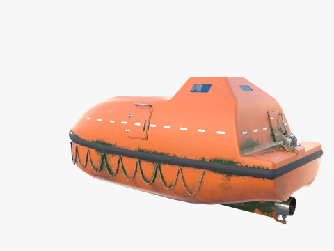 Scialuppa di salvataggio con interni v2 Modello 3D