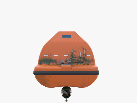 Life boat with interior v2 3D Модель
