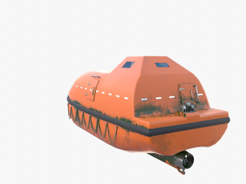 Life boat with interior v2 3D Модель