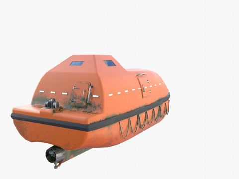 Life boat with interior v2 3D Модель