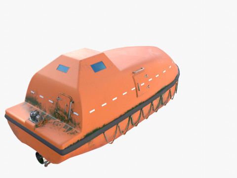 Life boat with interior v2 3D Модель
