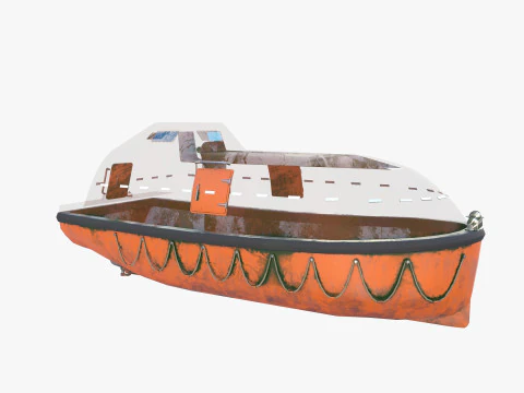 Scialuppa di salvataggio con interni v2 Modello 3D