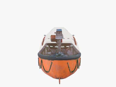 Scialuppa di salvataggio con interni v2 Modello 3D