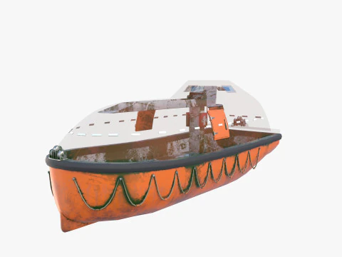 Scialuppa di salvataggio con interni v2 Modello 3D