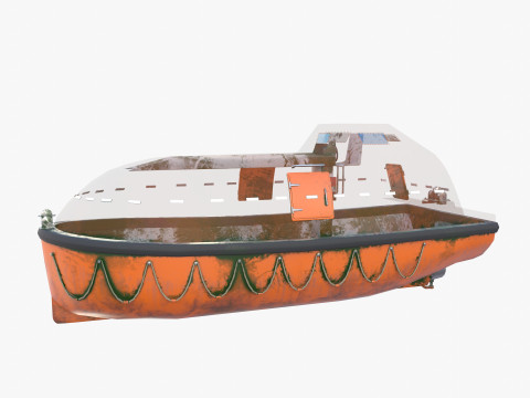 Life boat with interior v2 3D Модель
