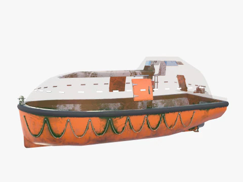 Scialuppa di salvataggio con interni v2 Modello 3D