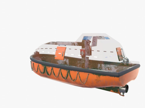Life boat with interior v2 3D Модель
