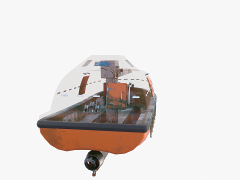 Life boat with interior v2 3D Модель