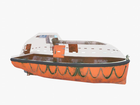 Life boat with interior v2 3D Модель