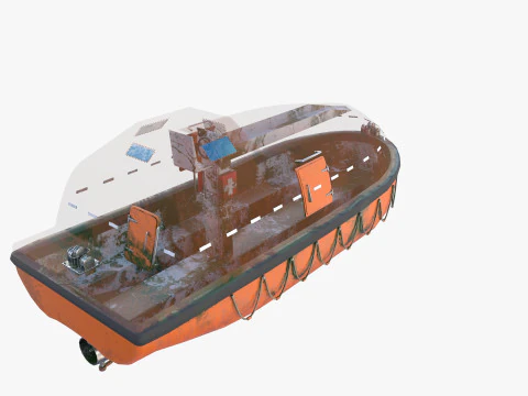 Scialuppa di salvataggio con interni v2 Modello 3D