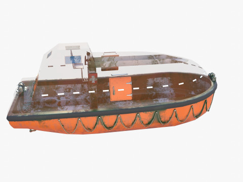 Life boat with interior v2 3D Модель