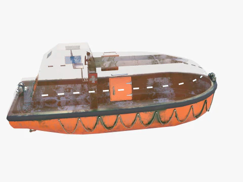 Scialuppa di salvataggio con interni v2 Modello 3D