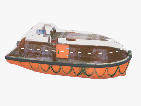 Life boat with interior v2 3D Модель