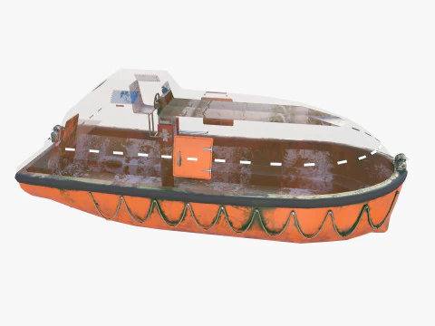 Scialuppa di salvataggio con interni v2 Modello 3D