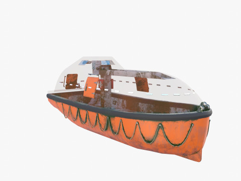 Life boat with interior v2 3D Модель