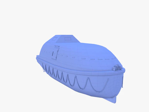 Scialuppa di salvataggio con interni v2 Modello 3D