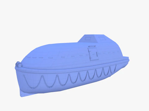 Scialuppa di salvataggio con interni v2 Modello 3D