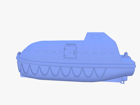 Scialuppa di salvataggio con interni v2 Modello 3D