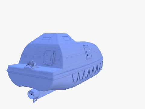 Scialuppa di salvataggio con interni v2 Modello 3D
