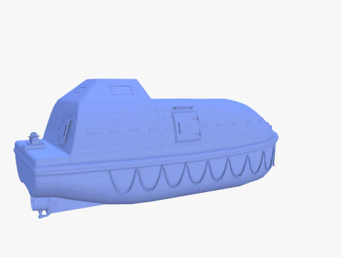 Scialuppa di salvataggio con interni v2 Modello 3D