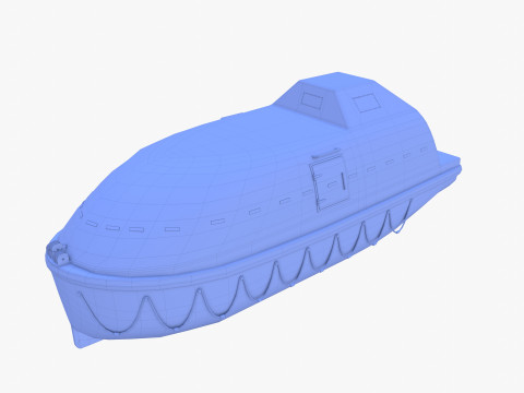 Life boat with interior v2 3D Модель