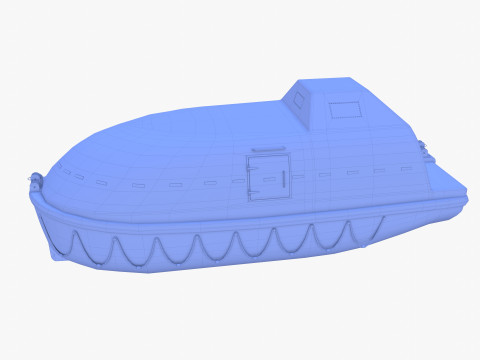 Life boat with interior v2 3D Модель
