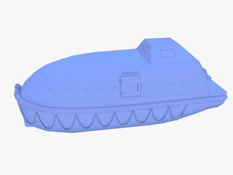 Scialuppa di salvataggio con interni v2 Modello 3D