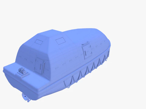 Scialuppa di salvataggio con interni v2 Modello 3D