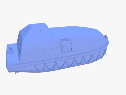 Scialuppa di salvataggio con interni v2 Modello 3D