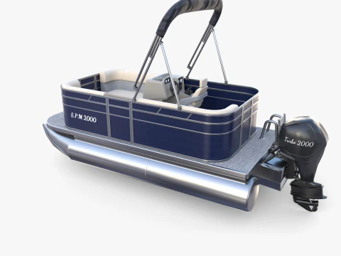 Pontoon Boat v1 3D Model
